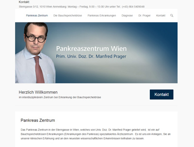 Webseite Pankreaszentrum Wien